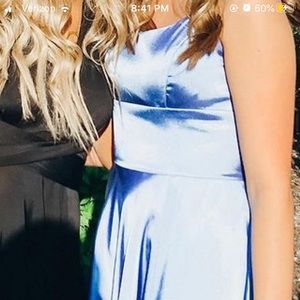 Blue Satin Faviana Dress
